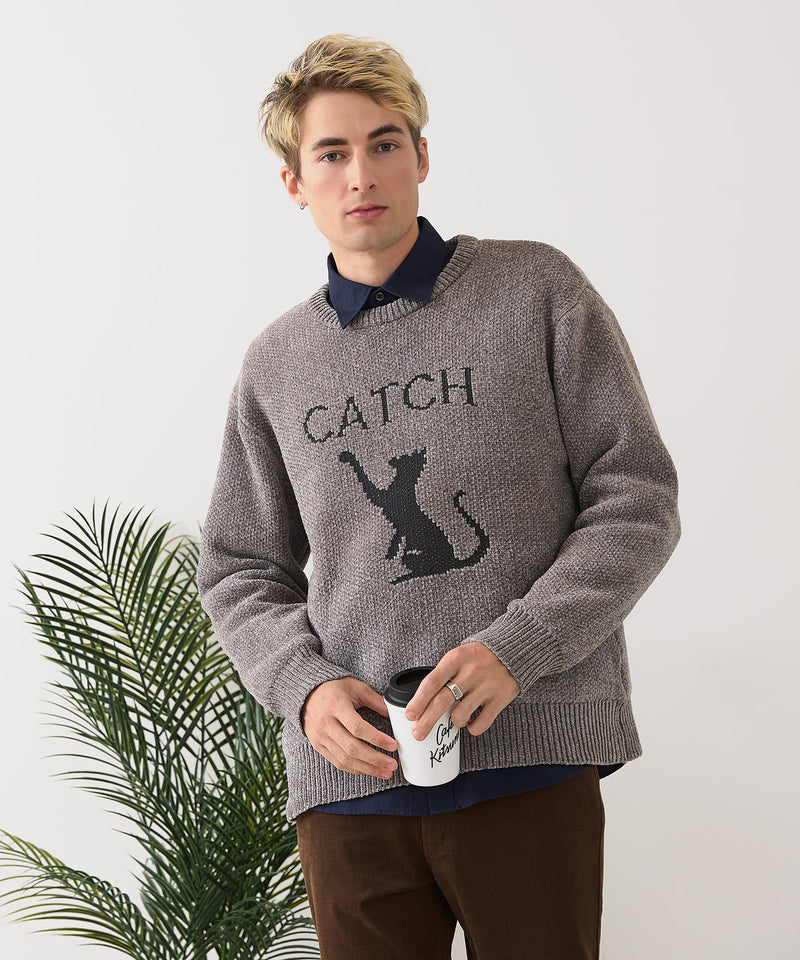 【BLUE STANDARD/ブルースタンダード】モールジャガードニット セーター アニマル 冬服 防寒 暖服