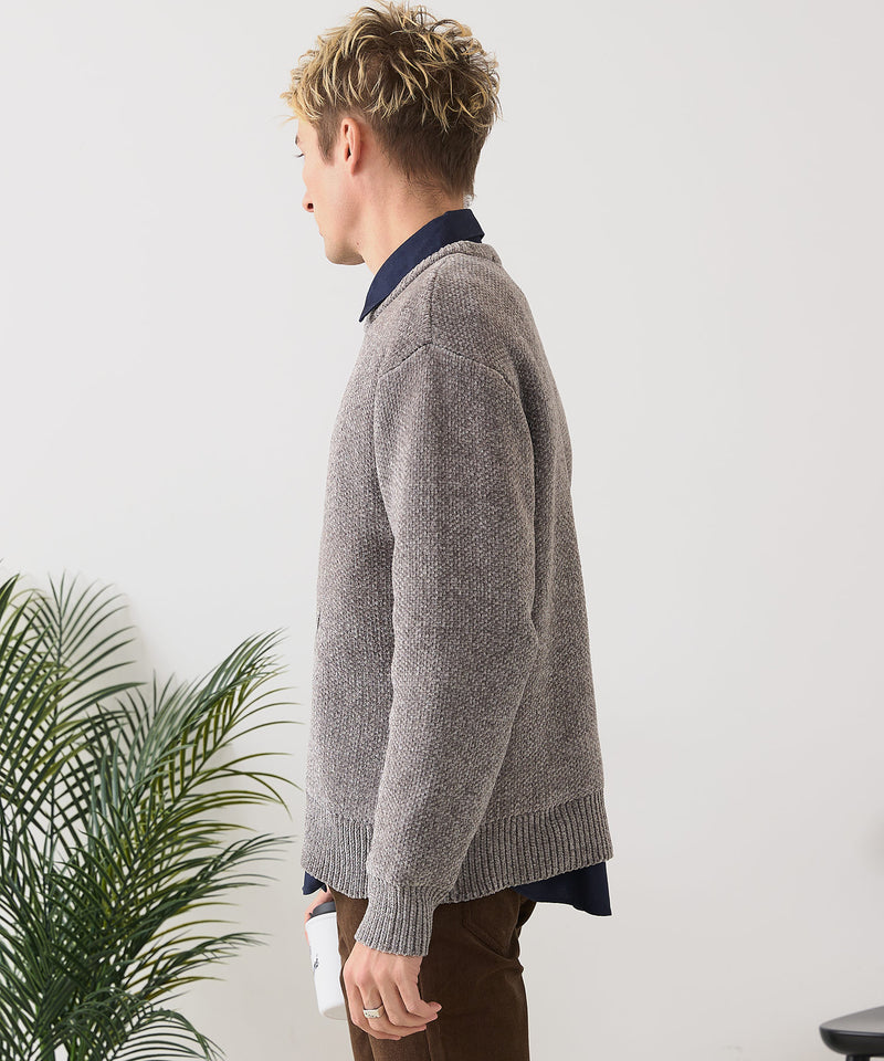 【BLUE STANDARD/ブルースタンダード】モールジャガードニット セーター アニマル 冬服 防寒 暖服