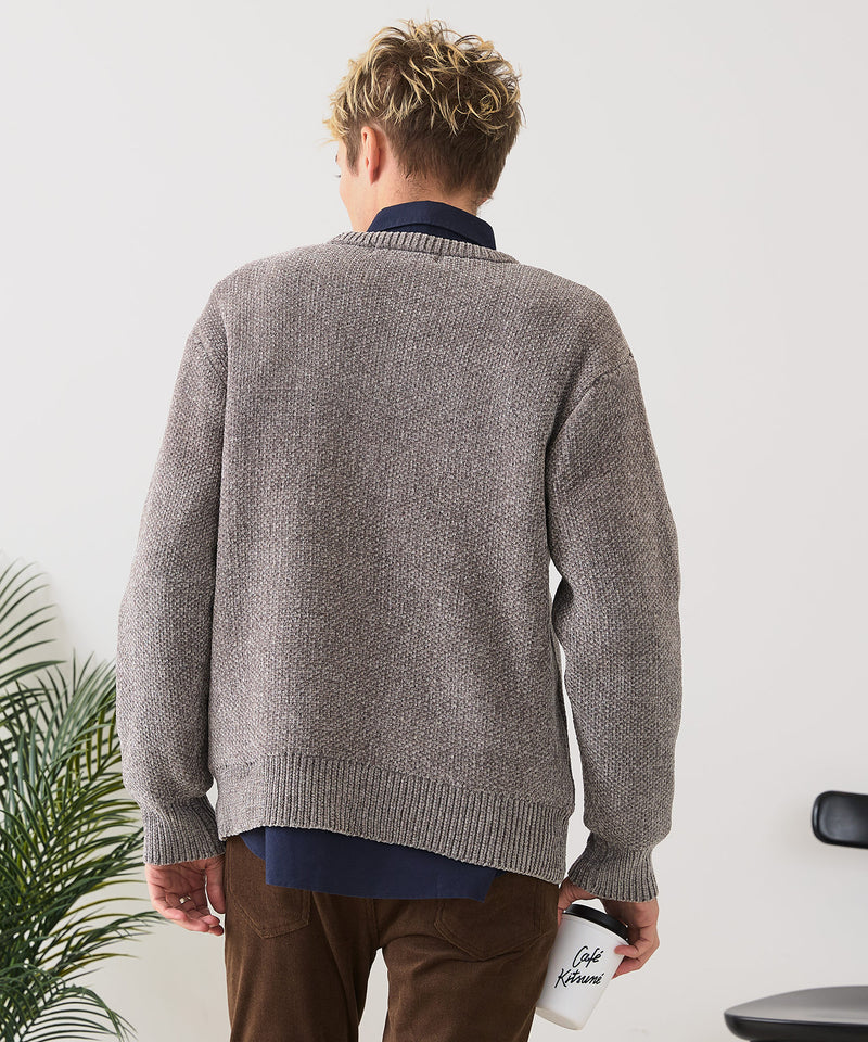 【BLUE STANDARD/ブルースタンダード】モールジャガードニット セーター アニマル 冬服 防寒 暖服