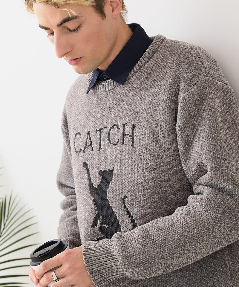 【BLUE STANDARD/ブルースタンダード】モールジャガードニット セーター アニマル 冬服 防寒 暖服