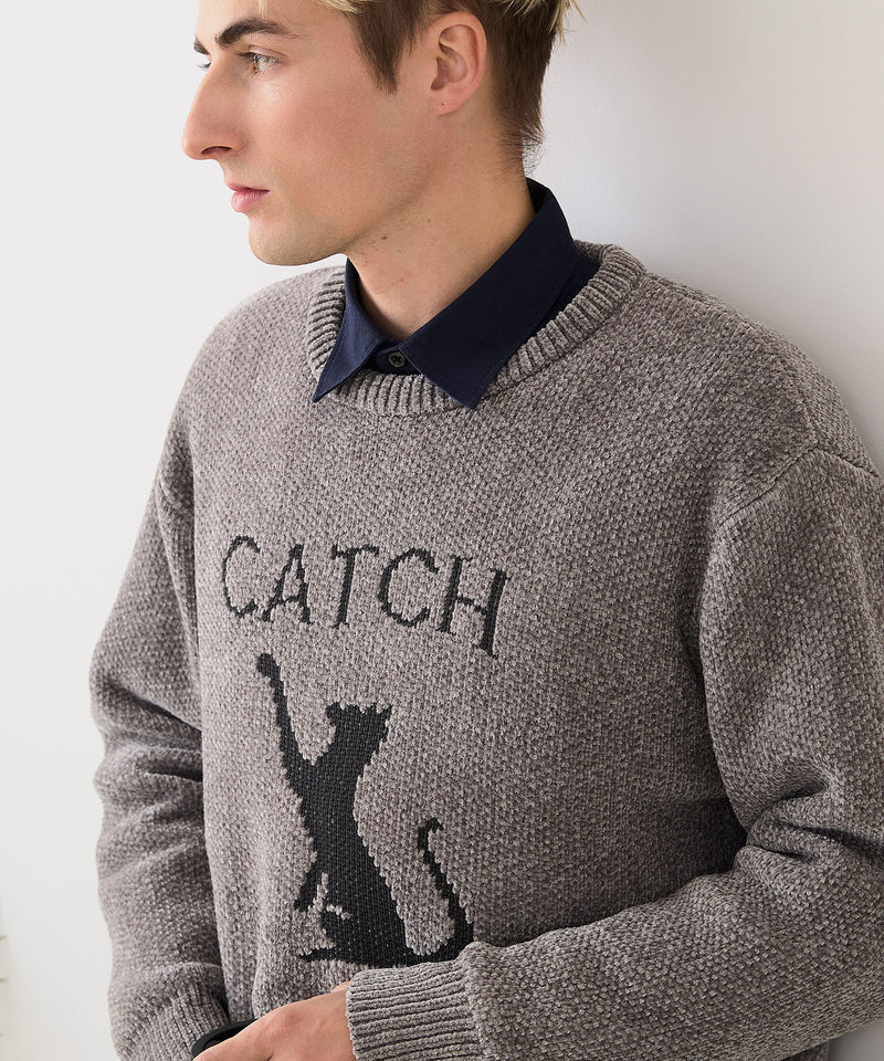 【BLUE STANDARD/ブルースタンダード】モールジャガードニット セーター アニマル 冬服 防寒 暖服