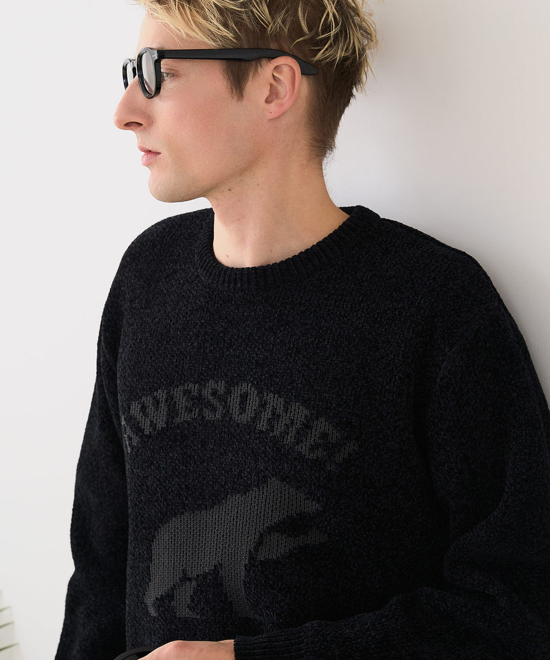 【BLUE STANDARD/ブルースタンダード】モールジャガードニット セーター アニマル 冬服 防寒 暖服