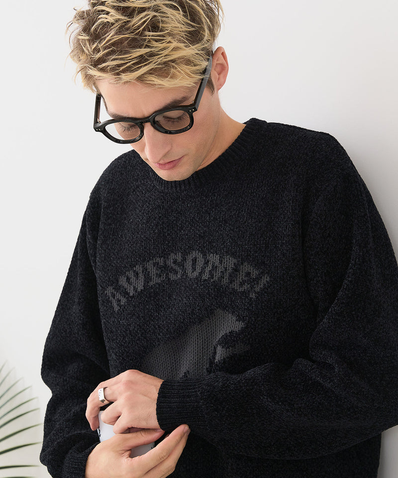 【BLUE STANDARD/ブルースタンダード】モールジャガードニット セーター アニマル 冬服 防寒 暖服