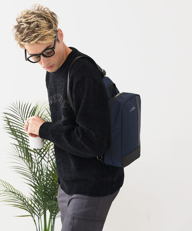 【BLUE STANDARD/ブルースタンダード】切り替え フェイクレザー ボディーバッグ