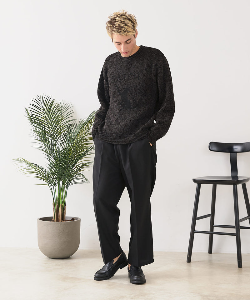 【BLUE STANDARD/ブルースタンダード】モールジャガードニット セーター アニマル 冬服 防寒 暖服