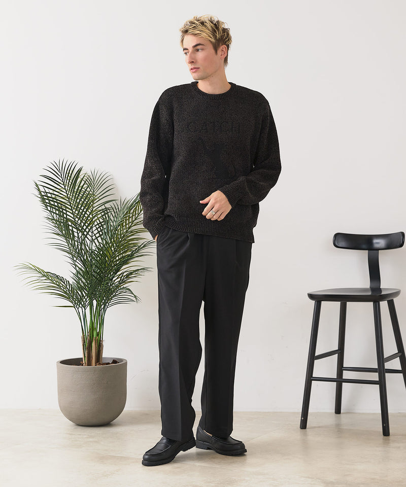 【BLUE STANDARD/ブルースタンダード】モールジャガードニット セーター アニマル 冬服 防寒 暖服