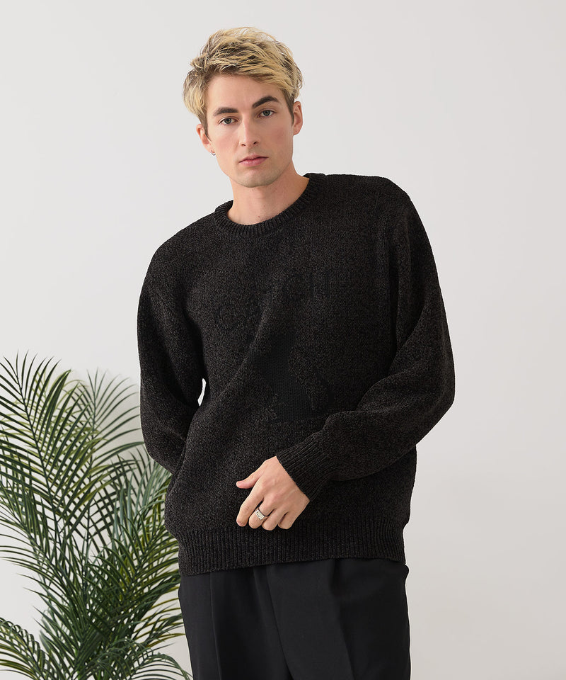 【BLUE STANDARD/ブルースタンダード】モールジャガードニット セーター アニマル 冬服 防寒 暖服