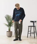 【BLUE STANDARD/ブルースタンダード】モールジャガードニット セーター アニマル 冬服 防寒 暖服