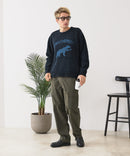 【BLUE STANDARD/ブルースタンダード】モールジャガードニット セーター アニマル 冬服 防寒 暖服