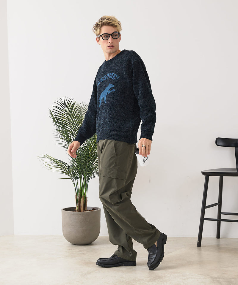 【BLUE STANDARD/ブルースタンダード】モールジャガードニット セーター アニマル 冬服 防寒 暖服