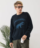 【BLUE STANDARD/ブルースタンダード】モールジャガードニット セーター アニマル 冬服 防寒 暖服