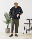 【BLUE STANDARD/ブルースタンダード】フェイクメルトン ワッペン 袖切り替えスタジャン アワードジャケット