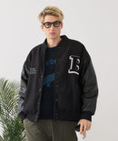 【BLUE STANDARD/ブルースタンダード】フェイクメルトン ワッペン 袖切り替えスタジャン アワードジャケット