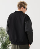 【BLUE STANDARD/ブルースタンダード】フェイクメルトン ワッペン 袖切り替えスタジャン アワードジャケット