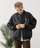 【BLUE STANDARD/ブルースタンダード】フェイクメルトン ワッペン 袖切り替えスタジャン アワードジャケット