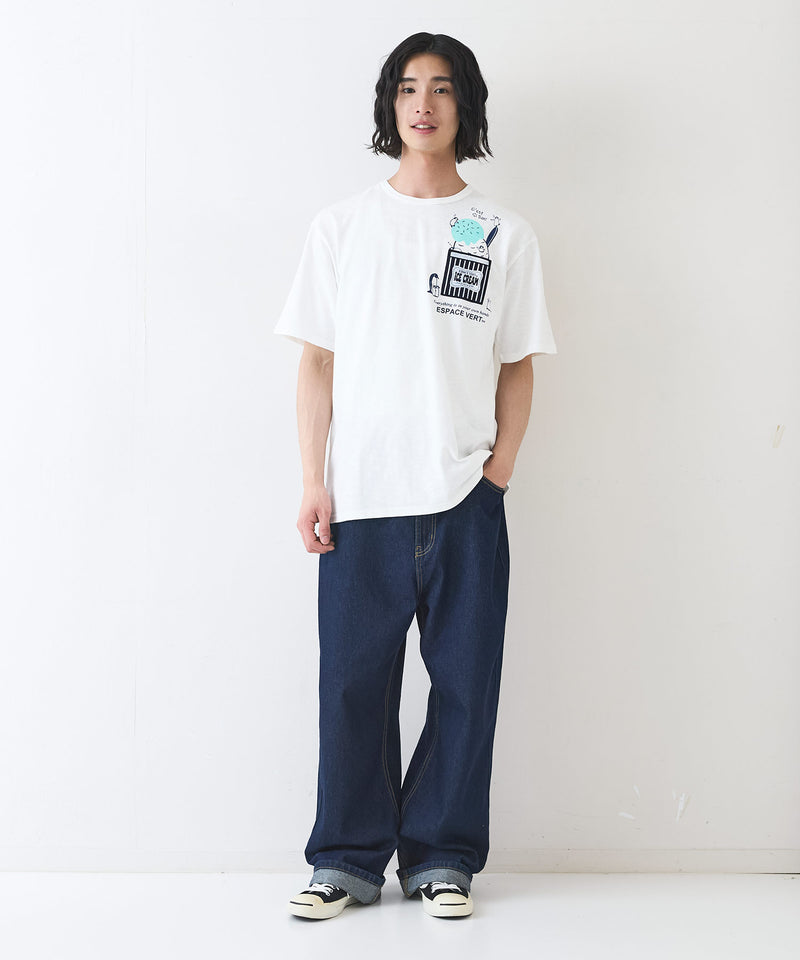 【Blue Standard/ブルースタンダード】スラブコットン アニマルプリント ポケット付Tシャツzo