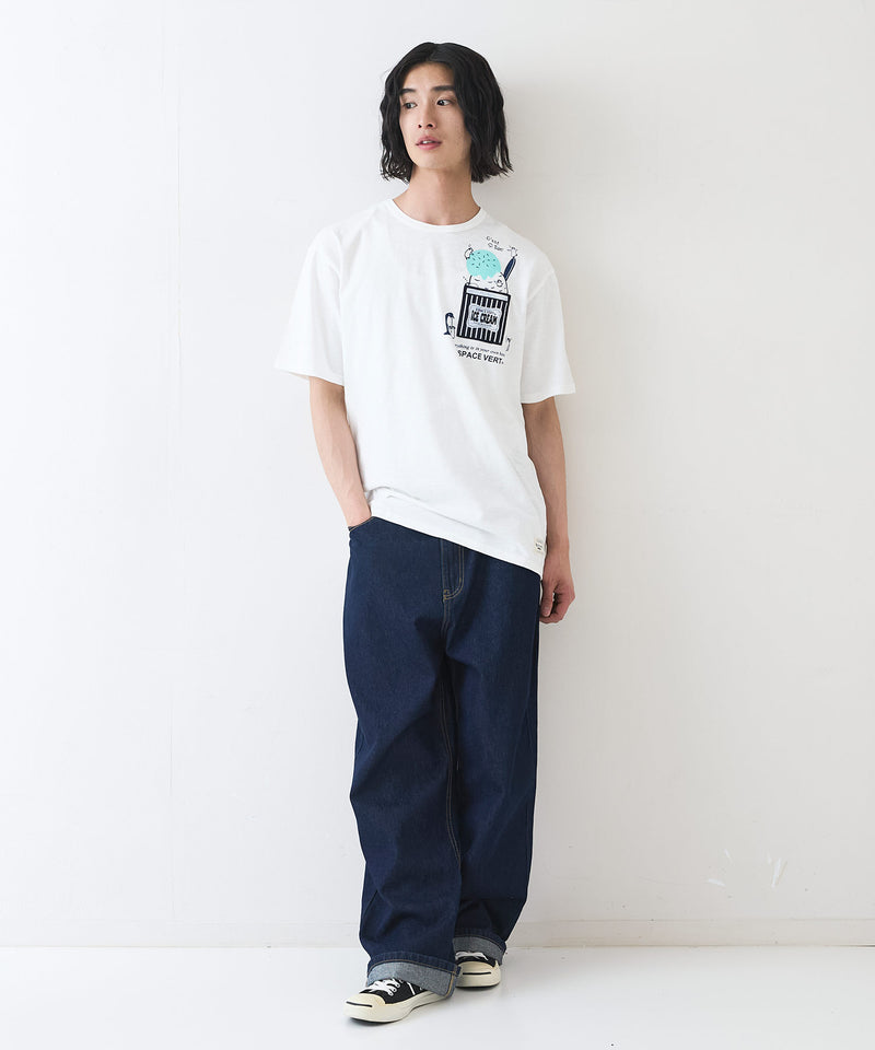 【Blue Standard/ブルースタンダード】スラブコットン アニマルプリント ポケット付Tシャツzo