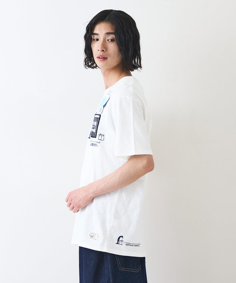 【Blue Standard/ブルースタンダード】スラブコットン アニマルプリント ポケット付Tシャツzo