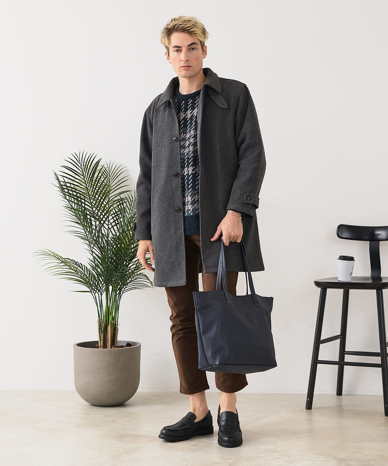 【BLUE STANDARD/ブルースタンダード】圧縮ニット ウールライク バルマカーンコート 軽量 ソフトタッチ