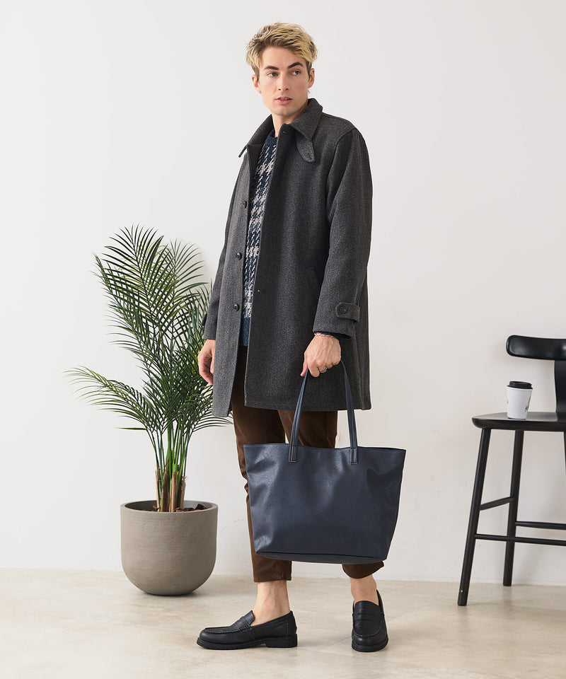 【BLUE STANDARD/ブルースタンダード】圧縮ニット ウールライク バルマカーンコート 軽量 ソフトタッチ