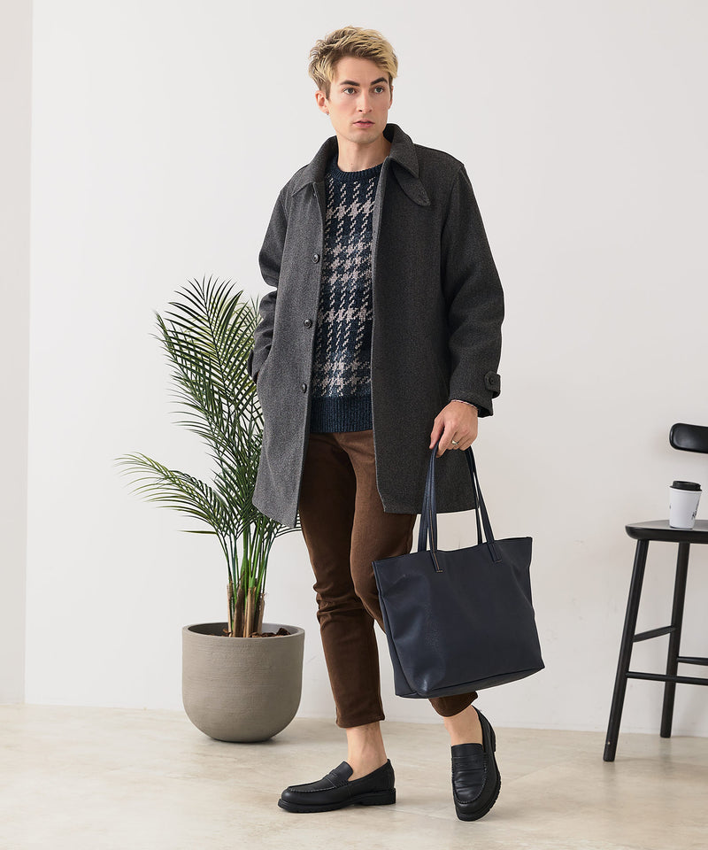 【BLUE STANDARD/ブルースタンダード】圧縮ニット ウールライク バルマカーンコート 軽量 ソフトタッチ