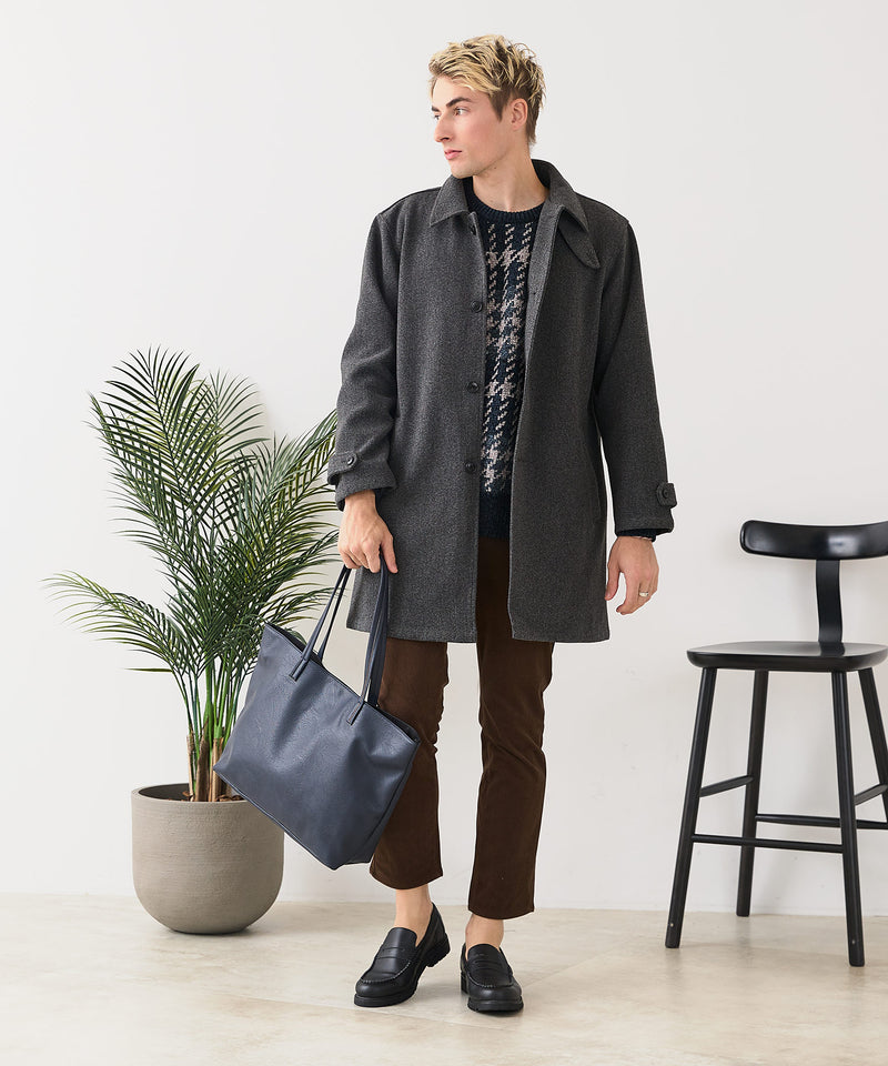 【BLUE STANDARD/ブルースタンダード】圧縮ニット ウールライク バルマカーンコート 軽量 ソフトタッチ