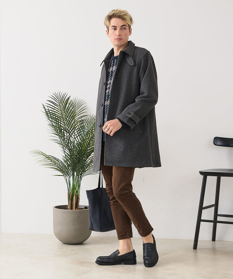 【BLUE STANDARD/ブルースタンダード】圧縮ニット ウールライク バルマカーンコート 軽量 ソフトタッチ