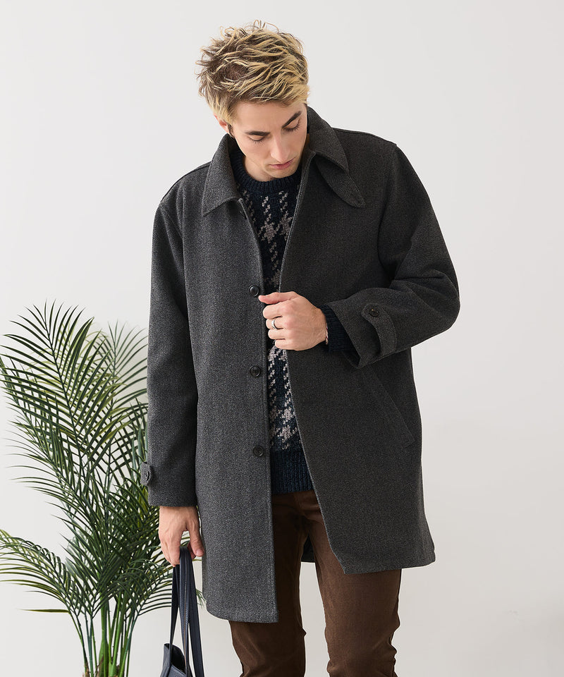 【BLUE STANDARD/ブルースタンダード】圧縮ニット ウールライク バルマカーンコート 軽量 ソフトタッチ