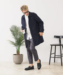 【BLUE STANDARD/ブルースタンダード】圧縮ニット ウールライク バルマカーンコート 軽量 ソフトタッチ