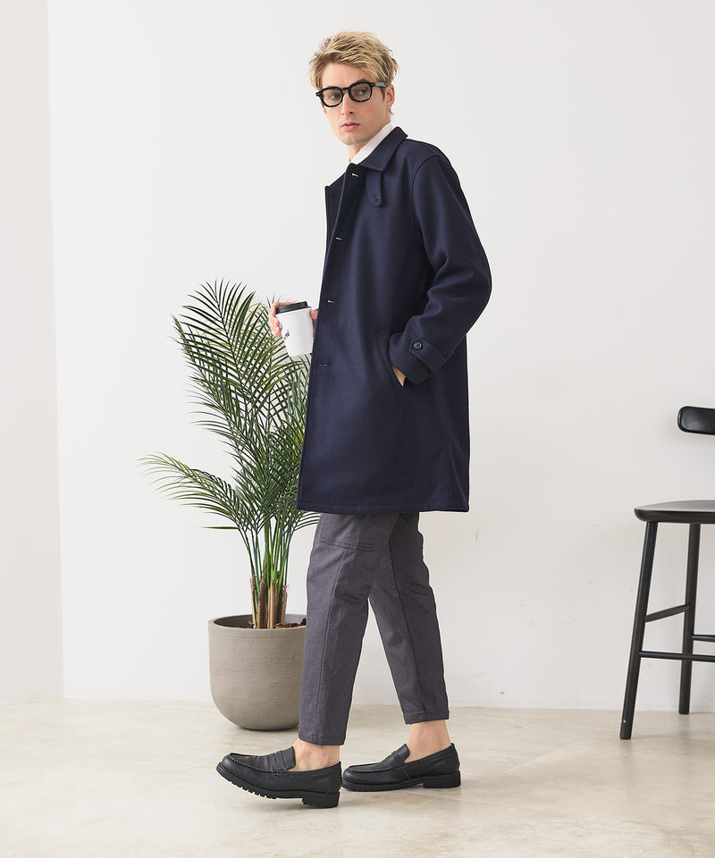 【BLUE STANDARD/ブルースタンダード】圧縮ニット ウールライク バルマカーンコート 軽量 ソフトタッチ