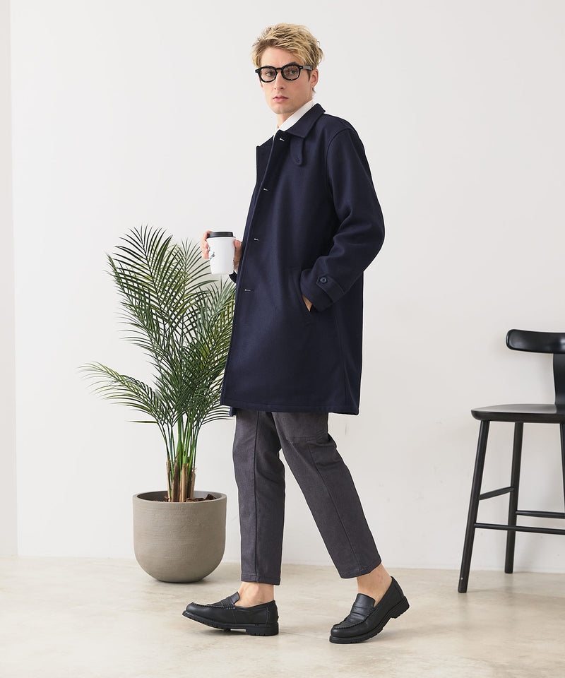 【BLUE STANDARD/ブルースタンダード】圧縮ニット ウールライク バルマカーンコート 軽量 ソフトタッチ