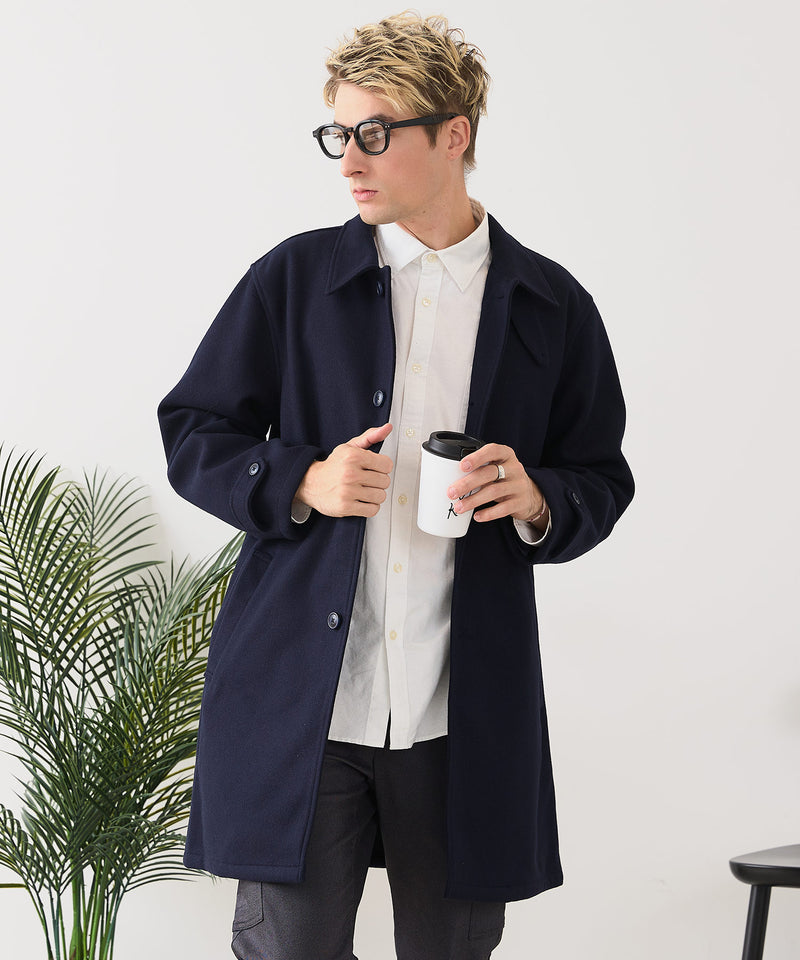 【BLUE STANDARD/ブルースタンダード】圧縮ニット ウールライク バルマカーンコート 軽量 ソフトタッチ