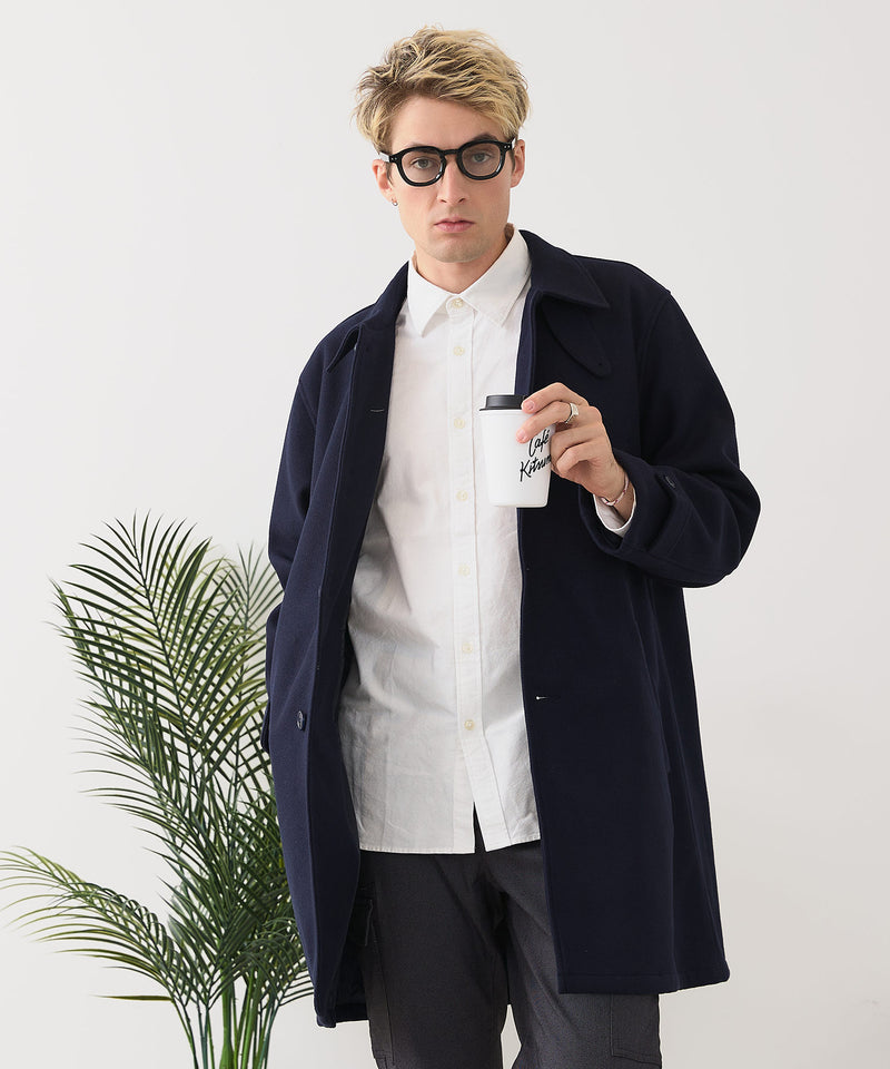 【BLUE STANDARD/ブルースタンダード】圧縮ニット ウールライク バルマカーンコート 軽量 ソフトタッチ