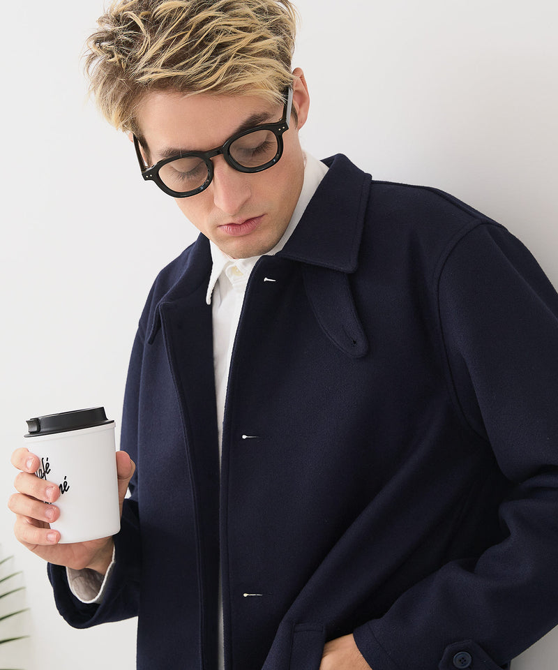 【BLUE STANDARD/ブルースタンダード】圧縮ニット ウールライク バルマカーンコート 軽量 ソフトタッチ