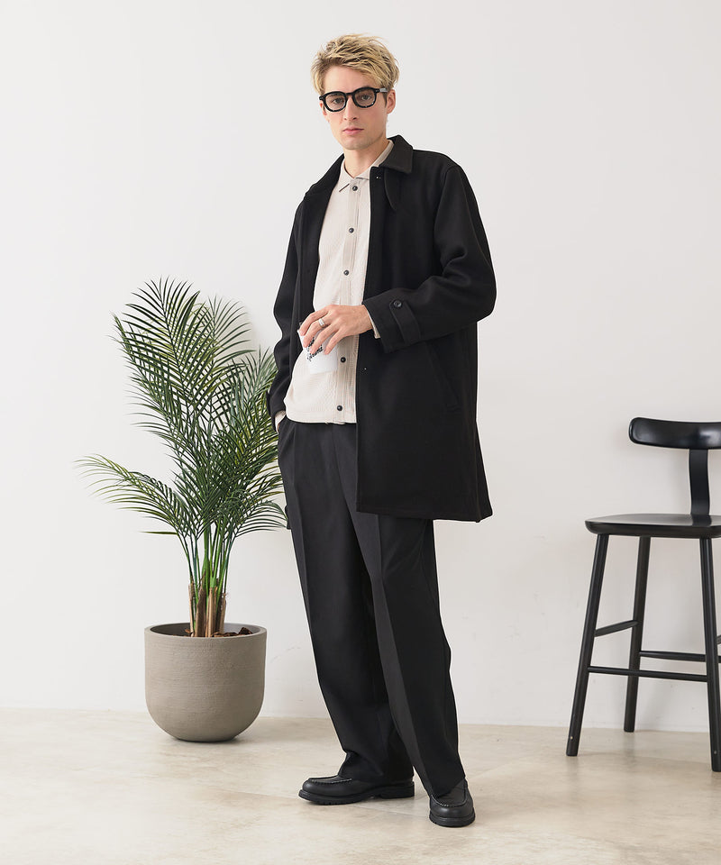 【BLUE STANDARD/ブルースタンダード】圧縮ニット ウールライク バルマカーンコート 軽量 ソフトタッチ