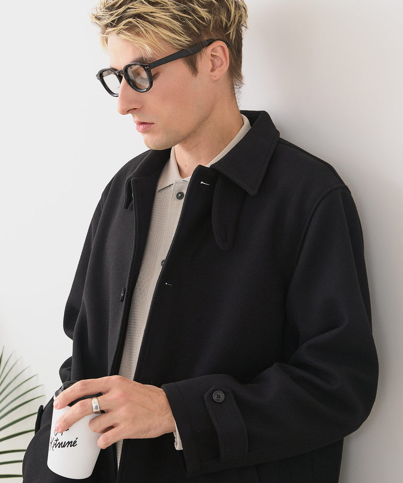 【BLUE STANDARD/ブルースタンダード】圧縮ニット ウールライク バルマカーンコート 軽量 ソフトタッチ