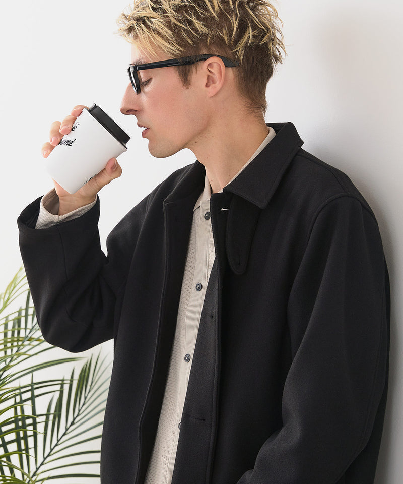 【BLUE STANDARD/ブルースタンダード】圧縮ニット ウールライク バルマカーンコート 軽量 ソフトタッチ