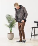 【BLUE STANDARD/ブルースタンダード】レザーライク 中綿フードジャケット