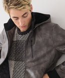 【BLUE STANDARD/ブルースタンダード】レザーライク 中綿フードジャケット