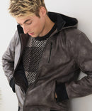 【BLUE STANDARD/ブルースタンダード】レザーライク 中綿フードジャケット