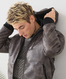 【BLUE STANDARD/ブルースタンダード】レザーライク 中綿フードジャケット