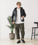 【BLUE STANDARD/ブルースタンダード】レザーライク 中綿フードジャケット