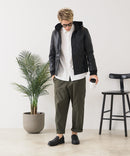 【BLUE STANDARD/ブルースタンダード】レザーライク 中綿フードジャケット