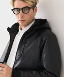 【BLUE STANDARD/ブルースタンダード】レザーライク 中綿フードジャケット