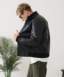 【BLUE STANDARD/ブルースタンダード】レザーライク 中綿フードジャケット