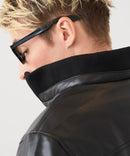 【BLUE STANDARD/ブルースタンダード】レザーライク 中綿フードジャケット