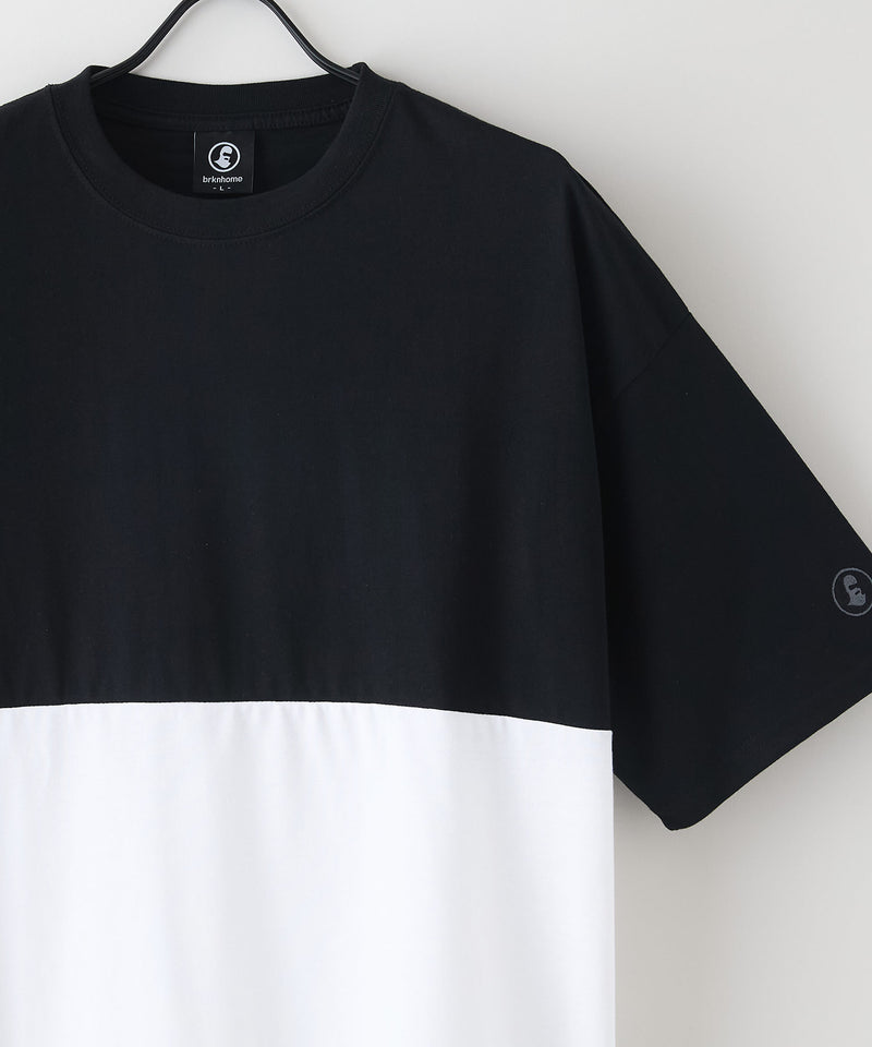 【BRKNHOME/ブロークンホーム】×【ZERO STAIN/ゼロステイン】コラボ 前後切り替え クルーネック Ｔシャツ