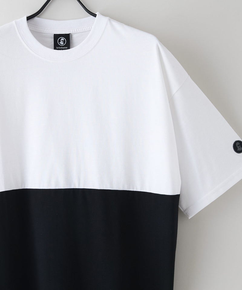 【BRKNHOME/ブロークンホーム】×【ZERO STAIN/ゼロステイン】コラボ 前後切り替え クルーネック Ｔシャツ