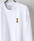 【汗染みの目立ちにくいTシャツ ZEROSTAIN/ゼロステイン】アニマル胸ワンポイント刺繍 ビッグシルエット ロンT 防汚 ＵＶカット