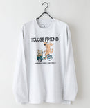 【汗染みの目立ちにくいTシャツ ZEROSTAIN/ゼロステイン】カートゥーン ヴィンテージ風プリント ビッグシルエット ロンT 防汚 ＵＶカット